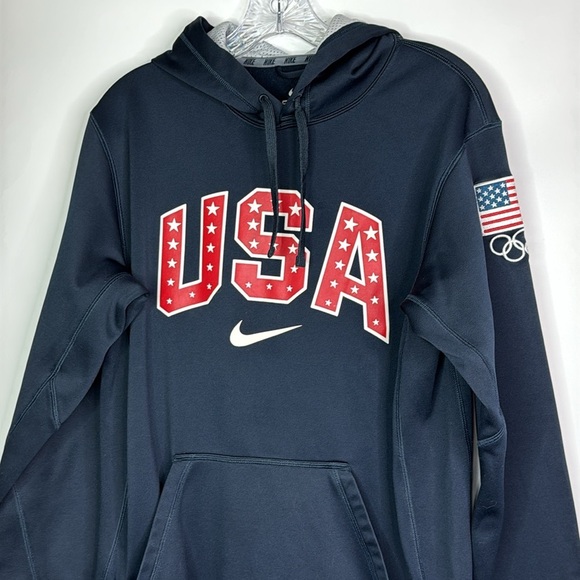 Nike Therma Fit Team USA Black Hooded Sweatshirt Size Small - Picture 2 of 9